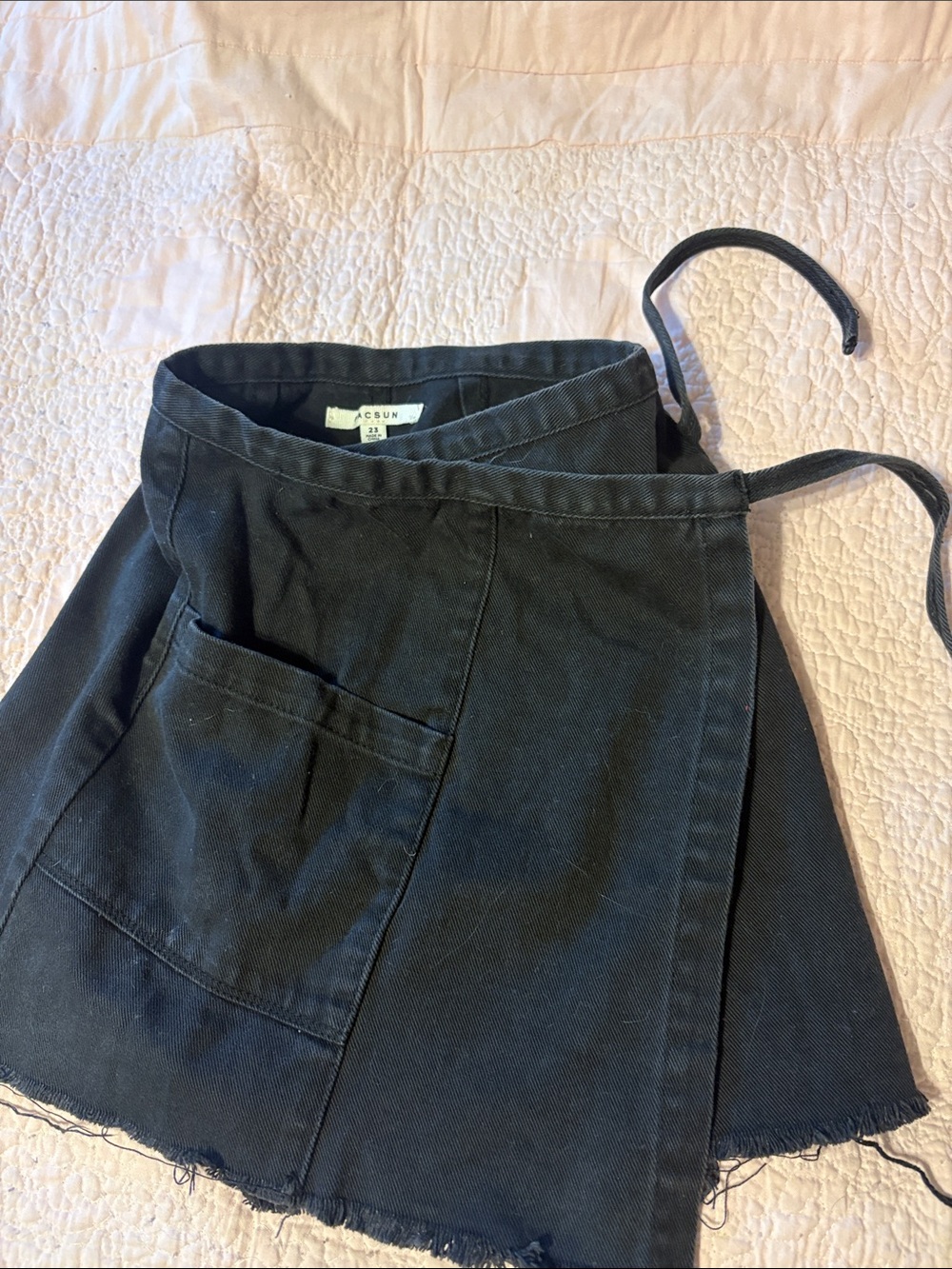 PacSun Black Denim Wrap Skirt